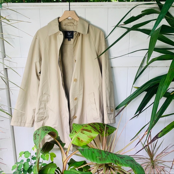 Vintage Jackets & Blazers - vtg retro London beige tan water proof trench coat